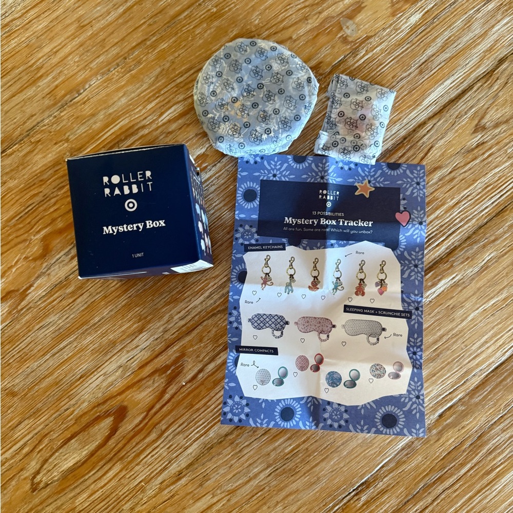 Roller Rabbit Mystery box 2 prizes (blue mirror + lobster keychain) unopened